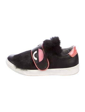 Fendi Girls' Monster Leather Sneakers