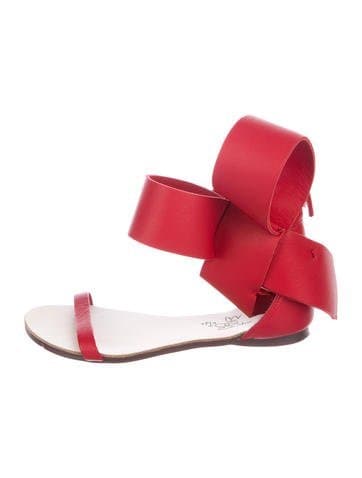 Aminah Abdul Jillil Girls' Leather Bow-accented Sandals