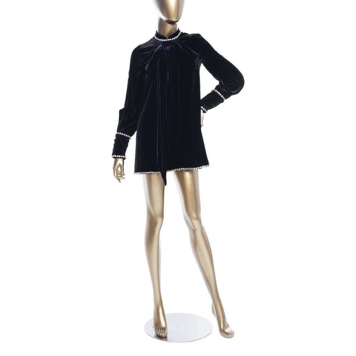 Gucci Velvet Dress With Embellished Trims