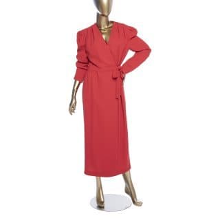 Ulyana Sergeenko Demi Couture Long Sleeve Wrap Midi Dress