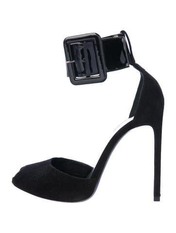 Saint Laurent Black Suede D'orsay Pumps