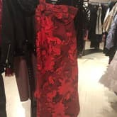 Oscar De La Renta Floral Print Maxi Gown With Ruffle Back — image 1