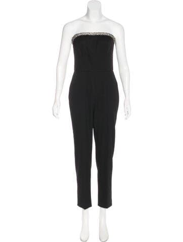 Oscar De La Renta 2018 Embellished Virgin Wool Jumpsuit
