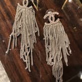 Chanel Cyrstal "cc" Chain Drop Earrings — image 1