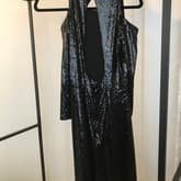 Vintage Donna Karan Black Long Sequined Gown — image 1