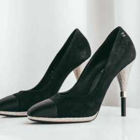 Chanel Black Heels Silver Lining — image 1