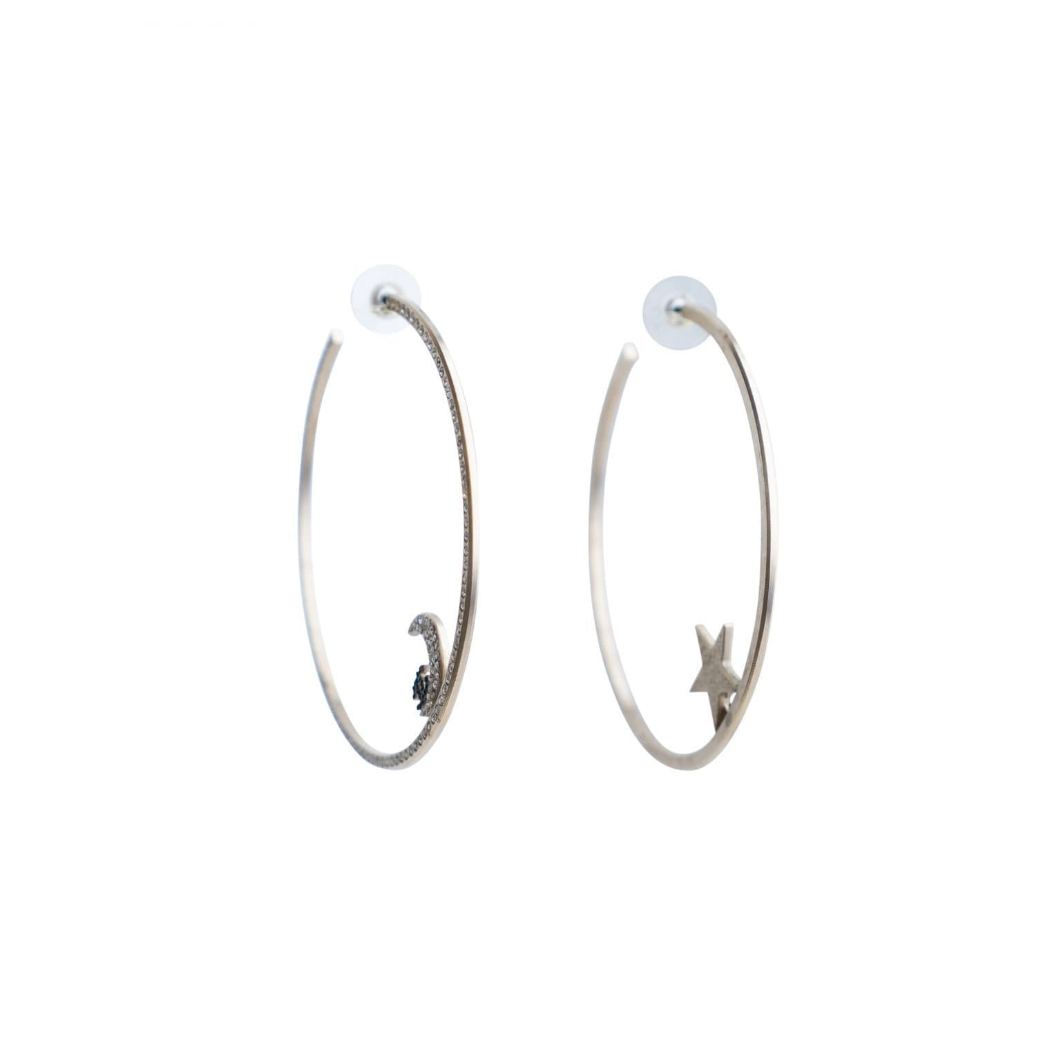 Chanel Hoop Star And Moon Earrings