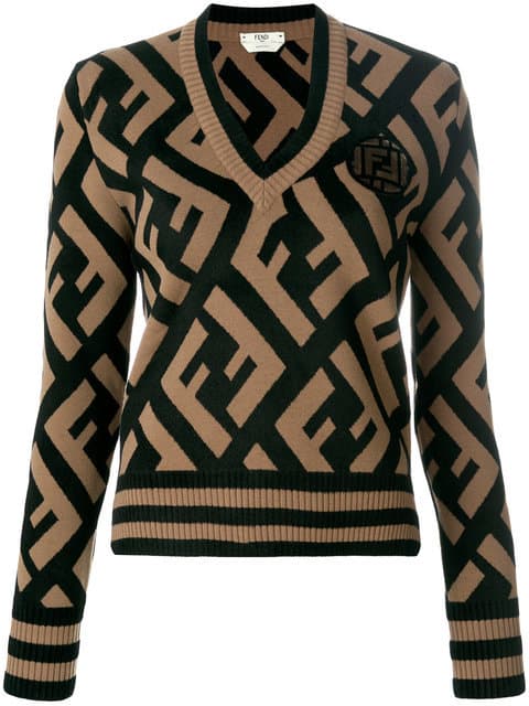 Fendi Ff Logo Knit Sweater