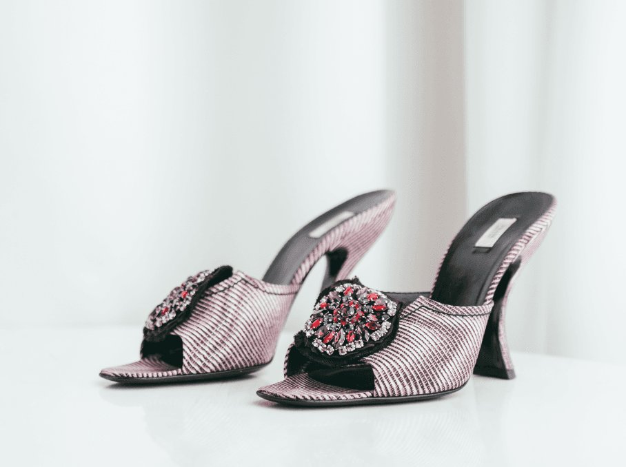Prada Embellished Peep-toe Mules 11