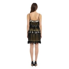 Jenny Packham Black & Gold Silk Feather-embellished Dress — image 5