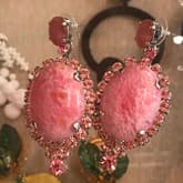 Thorin Pink Gemstone And Rhinestone Earrings — image 1