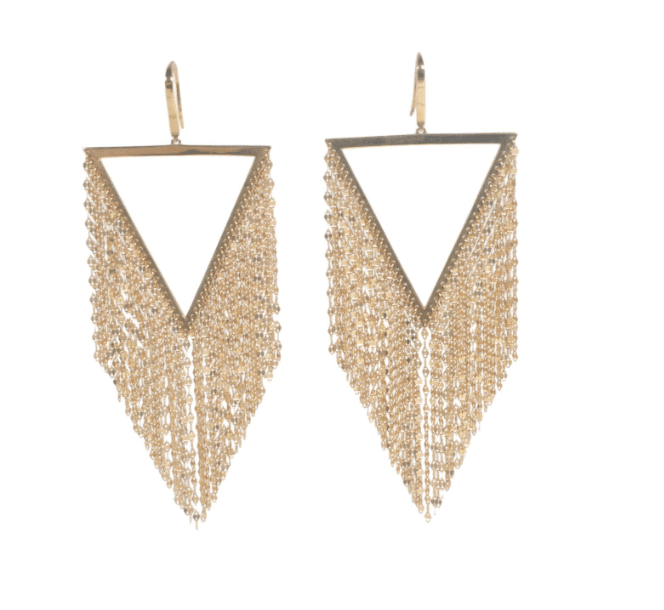 Lana Triangle Gold Tassel Earrings