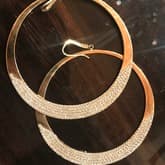 Lana Half Diamond Studded Gold Hoop Earring — image 1