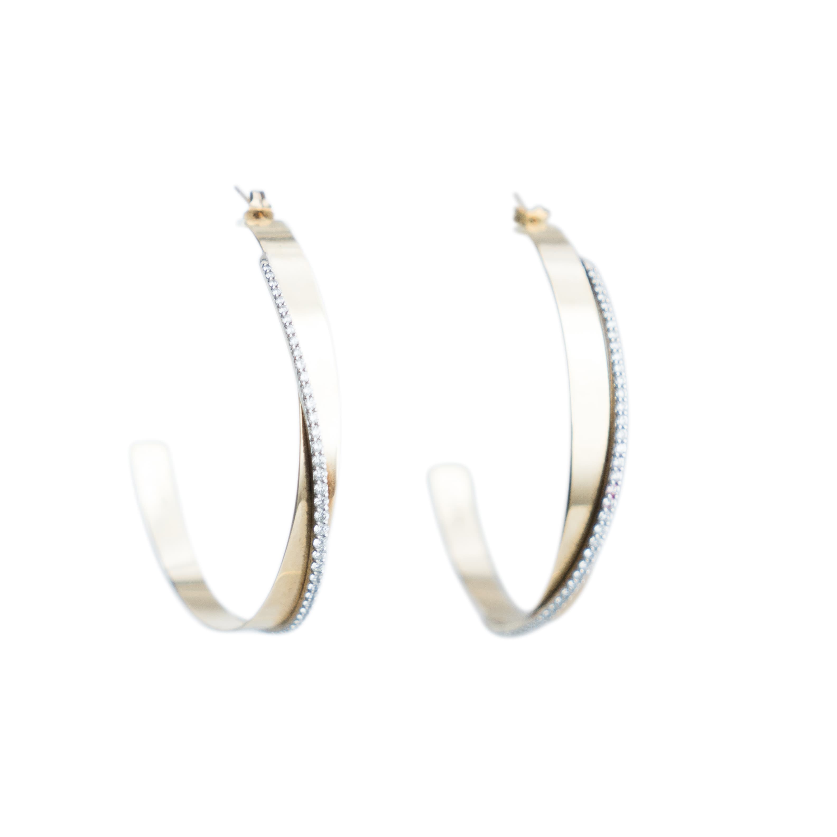 Lana Half Hoop Gold Diamond Earring