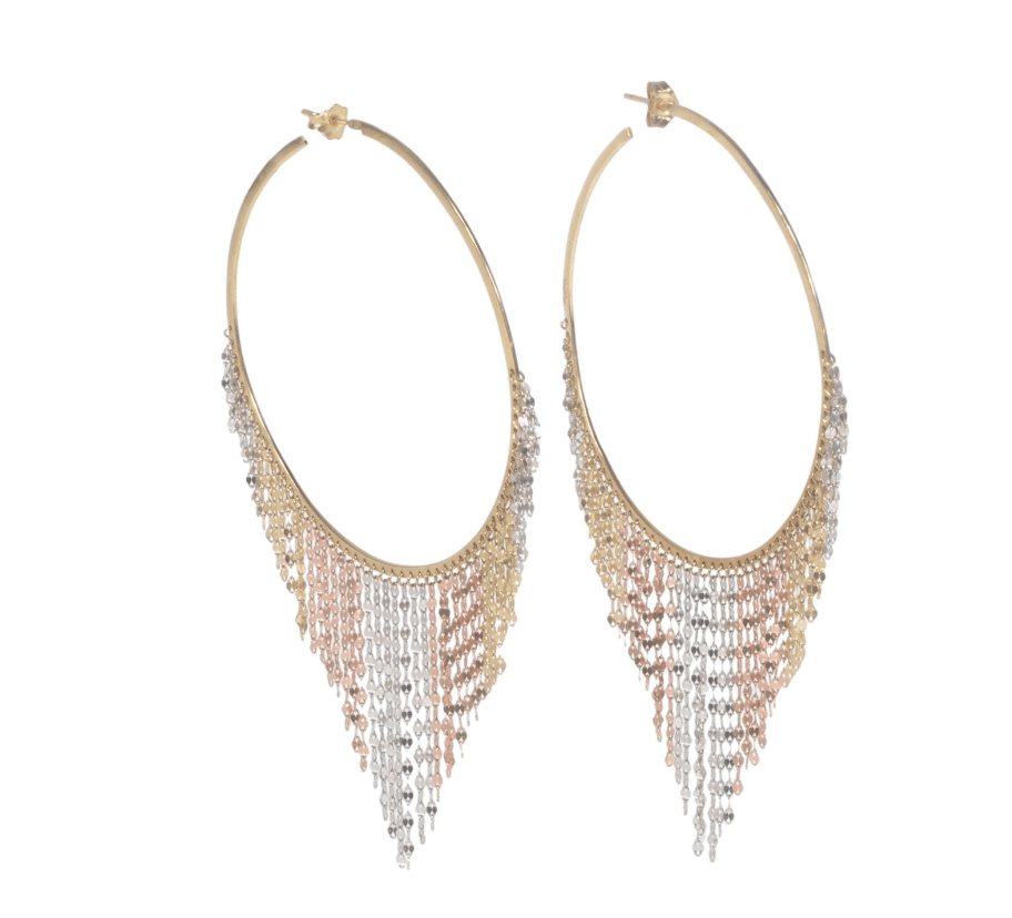 Lana Gold Hoop With Tassel Earring