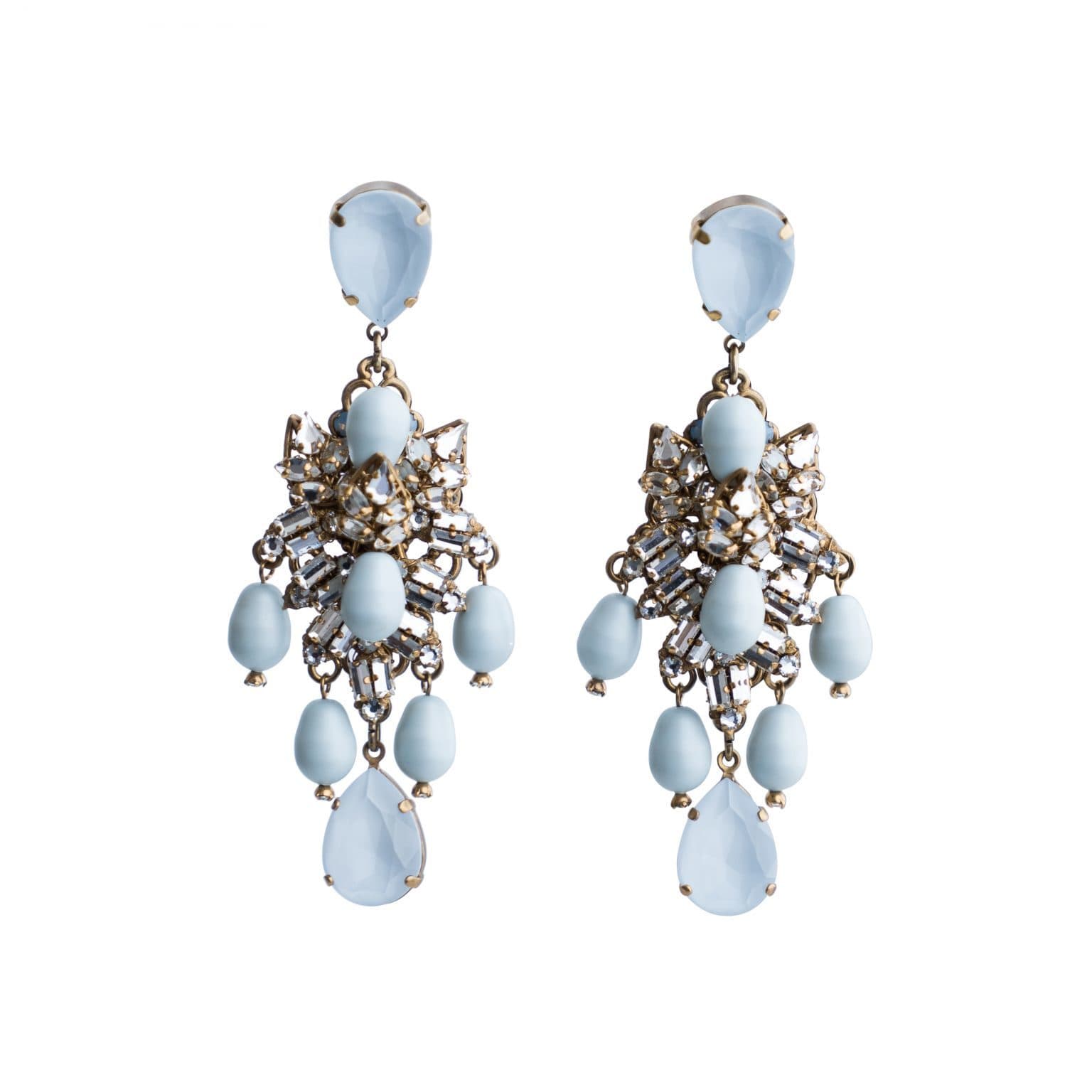 Bijoux Heart Chandelier White Diamond Earrings