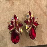 Ruby Red Clip On Earrings — image 1