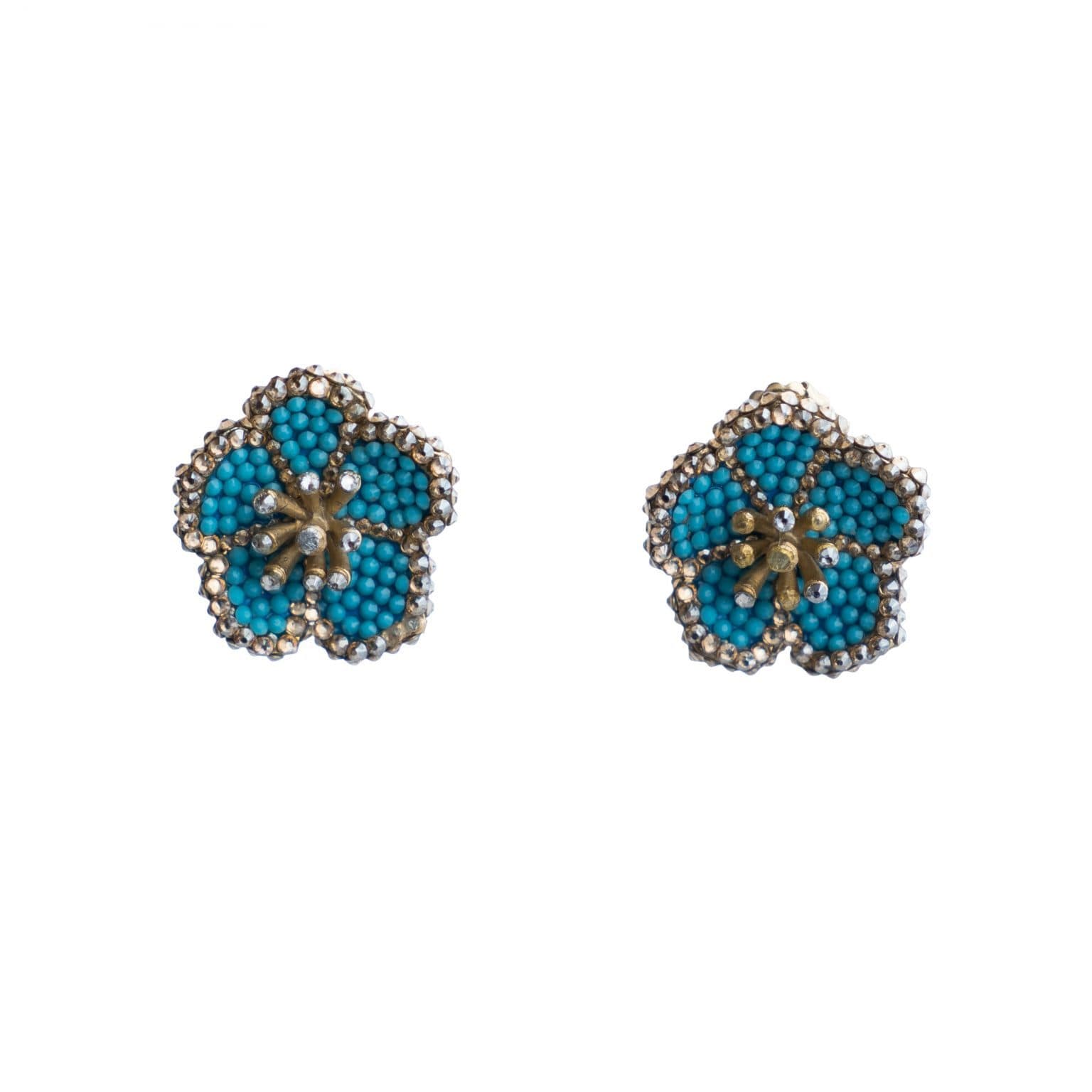 Vintage Flower Diamond Earrings