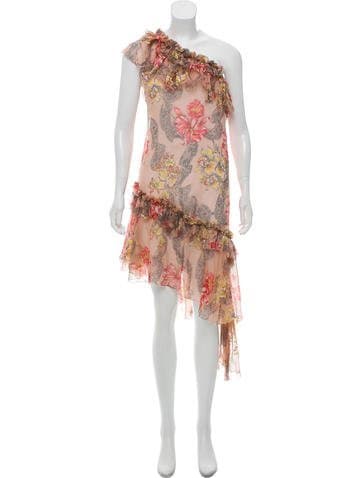 Philosophy Di Lorenzo Serafini Silk One-shoulder Mini Dress