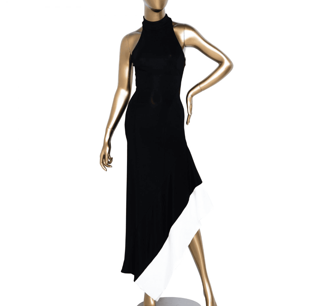 Galvan Aurora Two-tone Stretch-knit Midi Dress