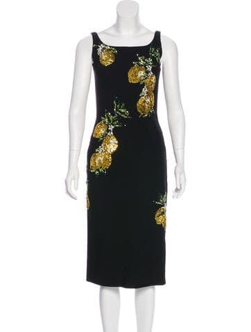 Dolce & Gabbana Lemon Sequin Embellished Dress