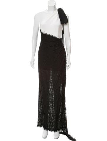 Emilio Pucci Lace One-shoulder Gown