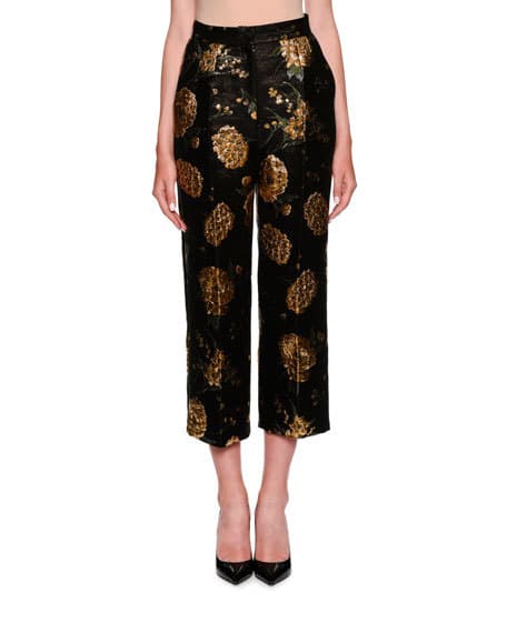 Dolce & Gabbana Jacquard Straight-leg Cropped Pants