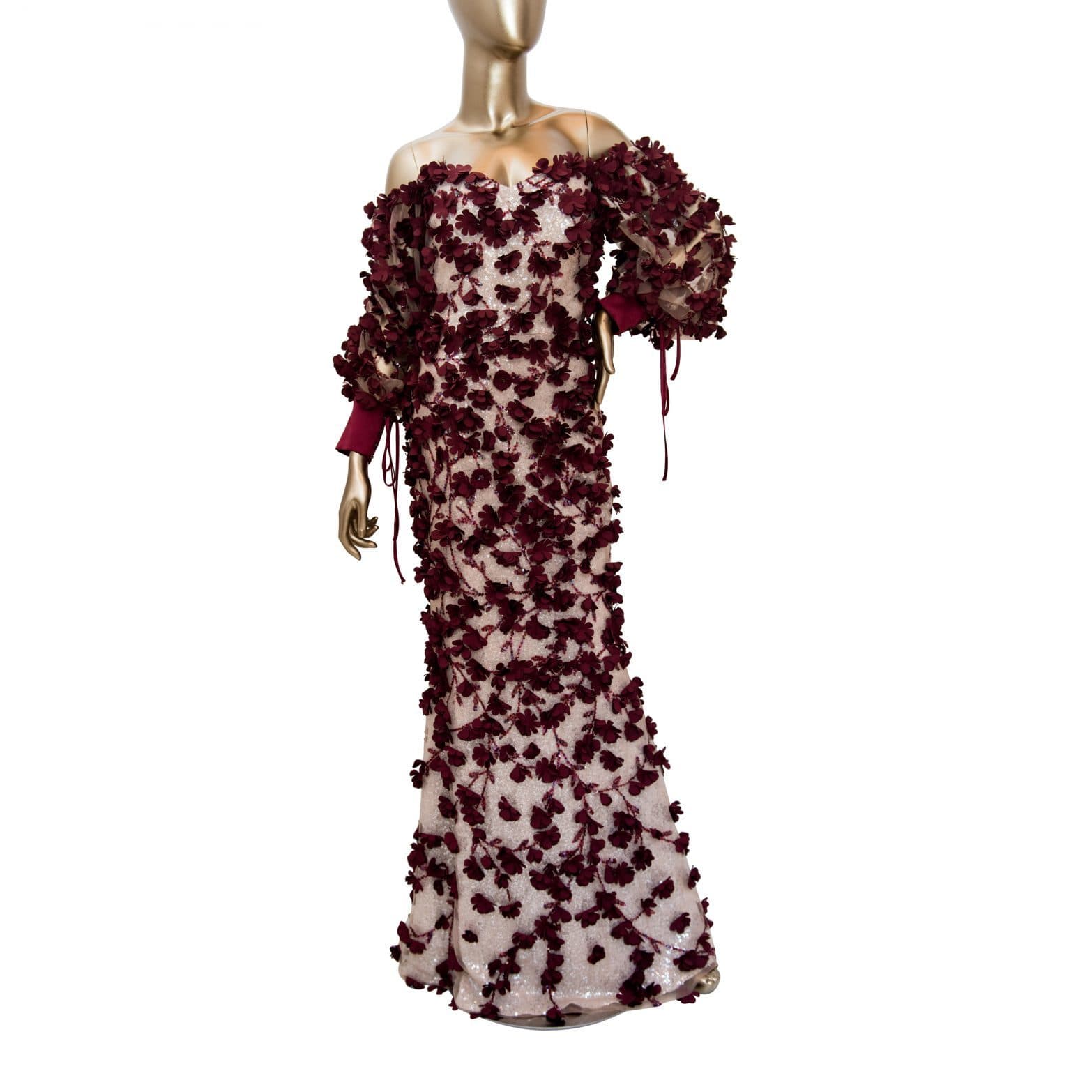 Badgley Mischka Floral Embellished Gown