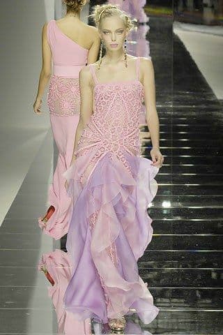 Valentino Embellished Ruffle Two-tone Gown