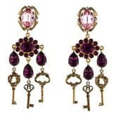 Dolce & Gabbana Crystal Keys Chandelier Clip-on Earrings — image 1