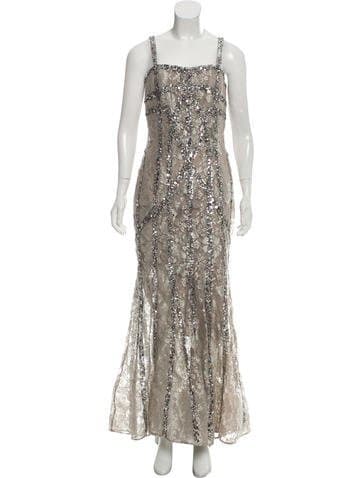 Elie Saab Sequined Lace Gown