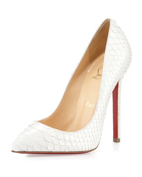 Christian Louboutin Pigalle Python Point-toe Red Sole Pump