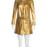 Saint Laurent Gold Leather Mini Dress — image 1