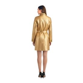 Saint Laurent Gold Leather Mini Dress — image 6