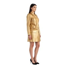 Saint Laurent Gold Leather Mini Dress — image 9