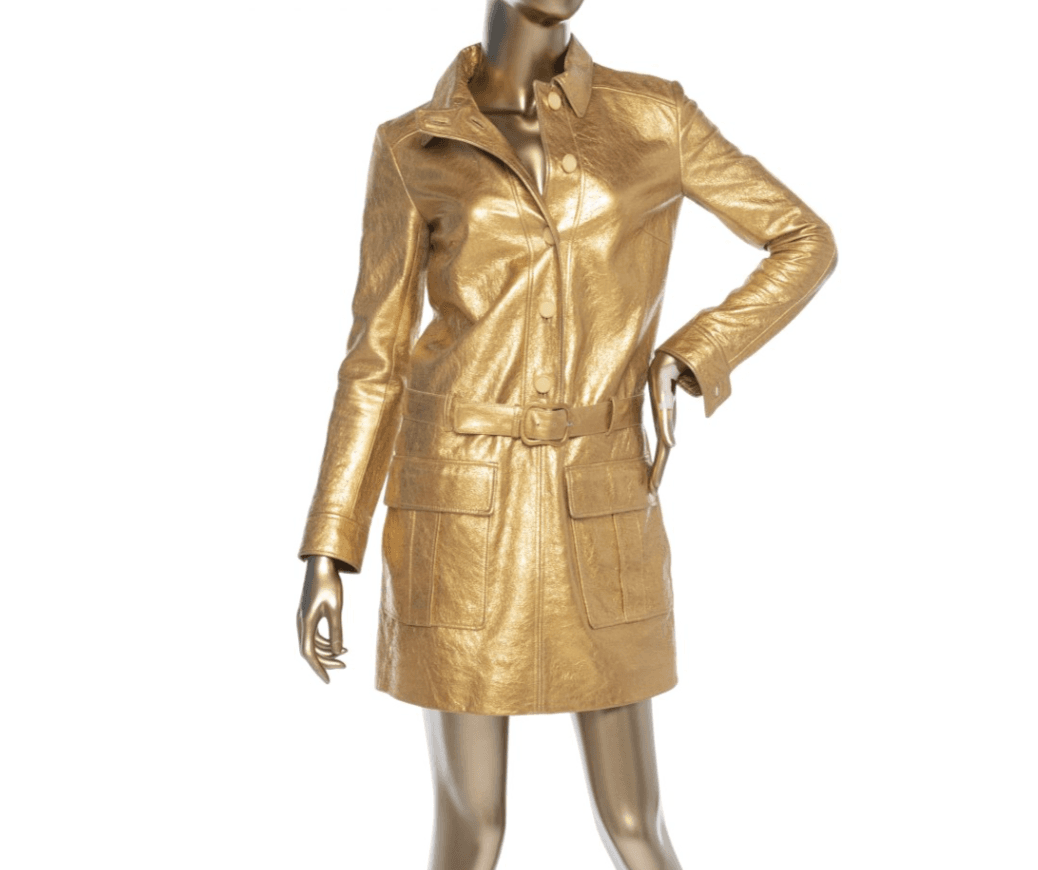 Saint Laurent Gold Leather Mini Dress