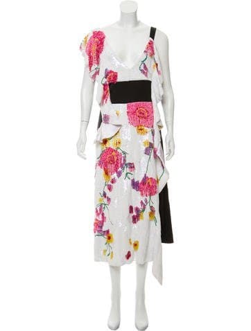 Prabal Gurung Beaded Midi Dress