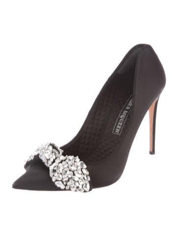 Alexander Mcqueen Satin Embellished Pumps