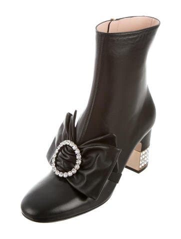 Gucci Leather Embellished Boots
