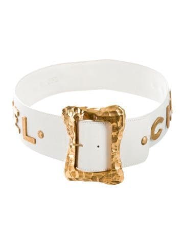 Vintage Chanel Leather Logo Belt