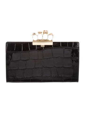 Alexander Mcqueen 2018 Knuckle Black Leather Clutch