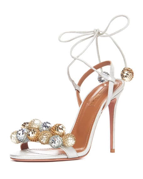 Aquazzura Silver Sandals 5.5