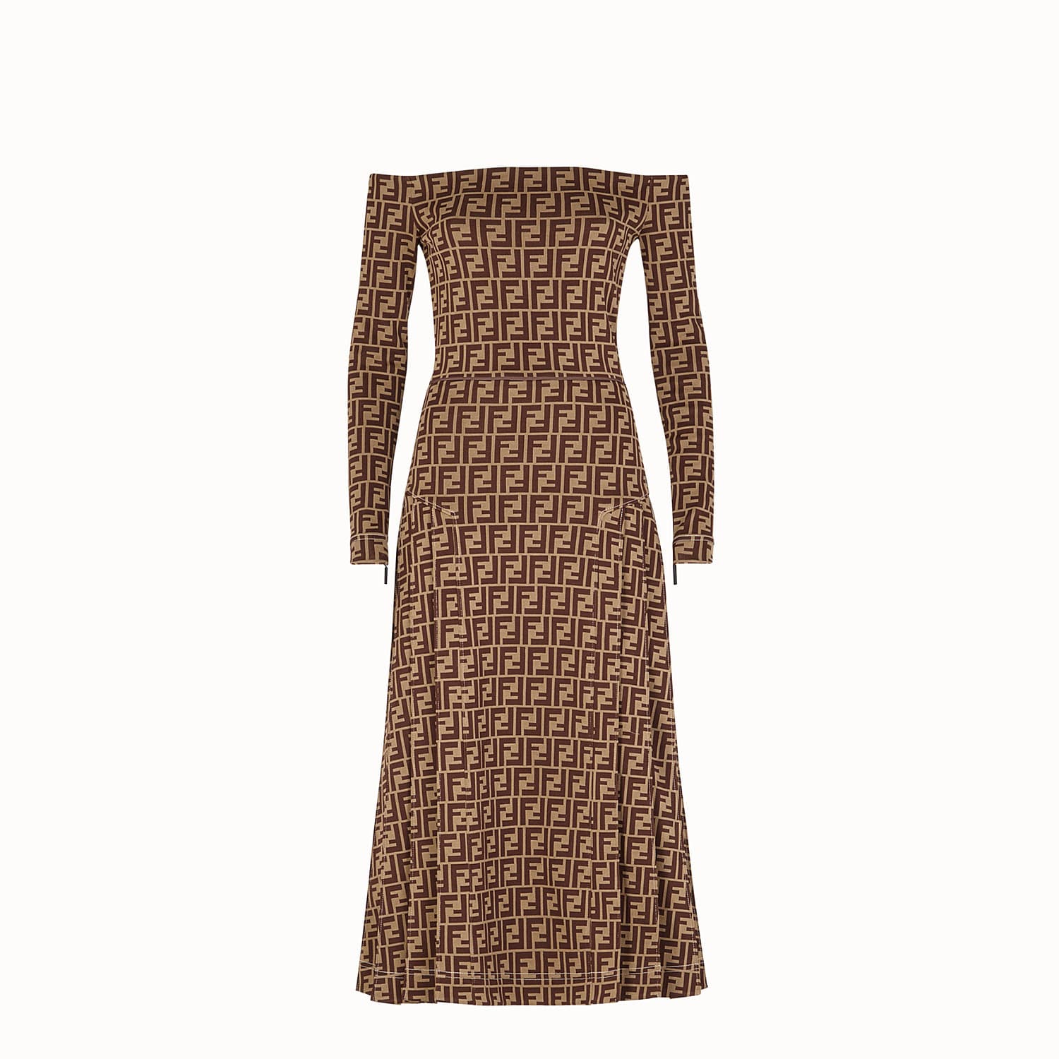 Fendi Jacquard-knit Fitted Dress