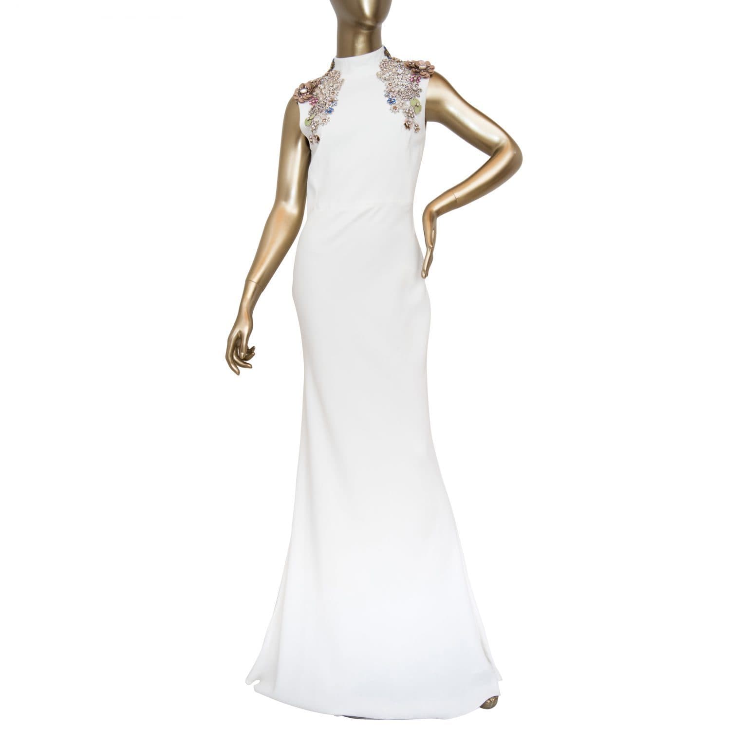 Alexander Mcqueen Embellished Shoulder Gown