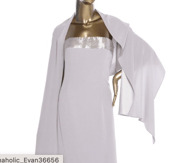 Bob Mackie Lavender Strapless Gown With Shawl