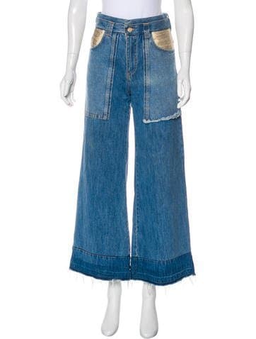 Chloé High-rise Python-accented Jeans
