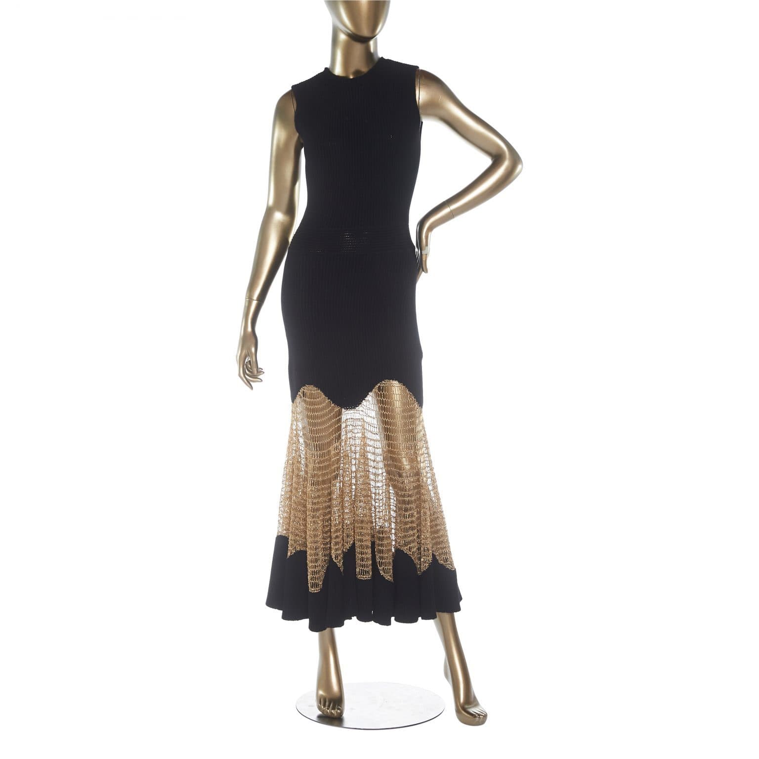 Alexander Mcqueen Metallic Knit Midi Dress