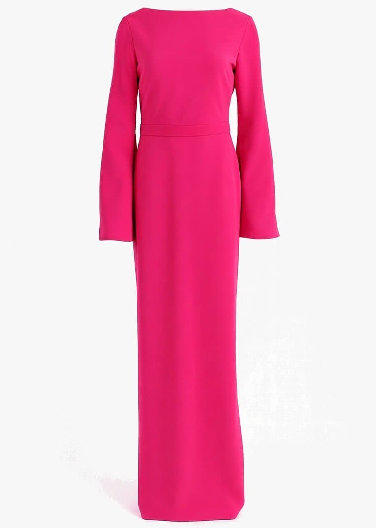 Brandon Maxwell Fuchsia Waterfall Back Gown