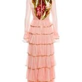 Gucci Tiered Gold Trim Ruffle Blush Chiffon Gown — image 2