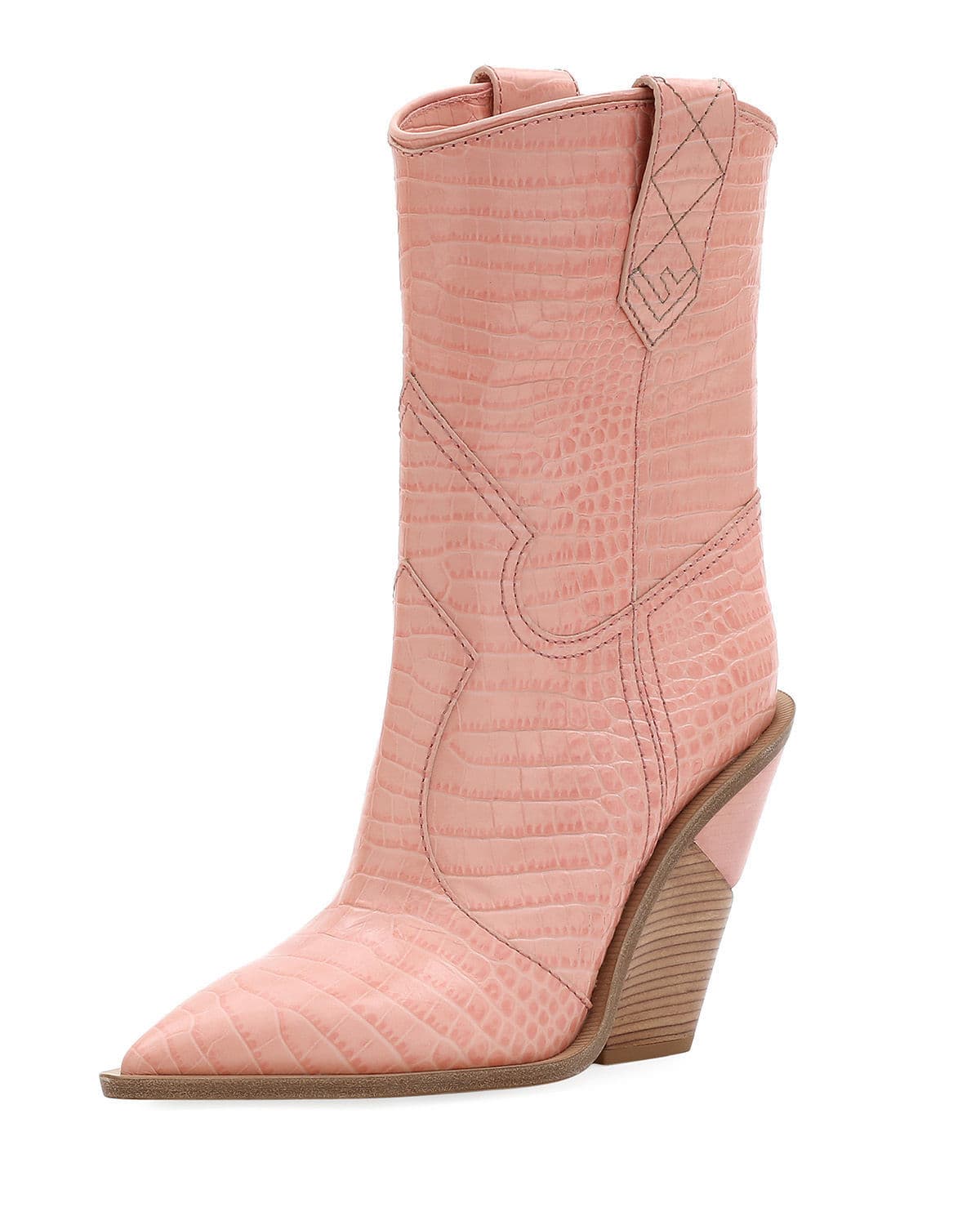 Fendi Short Stamped Western Pink Bootie Boots 10